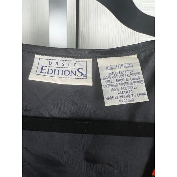 Basic Editions colorful whimsical happy halloween vest women's medium orange blk - Picture 3 of 7